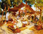 An evening gathering at a North-African encampment - 费德里科·亚瑟·布里奇曼